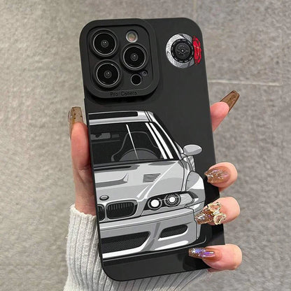 Phone Case For iPhone 14 13 15 16 Pro Max 11 12 Mini 8 7 Plus X XR XS SE 2022 Stylish Car Pattern Shockproof Soft Back Cover