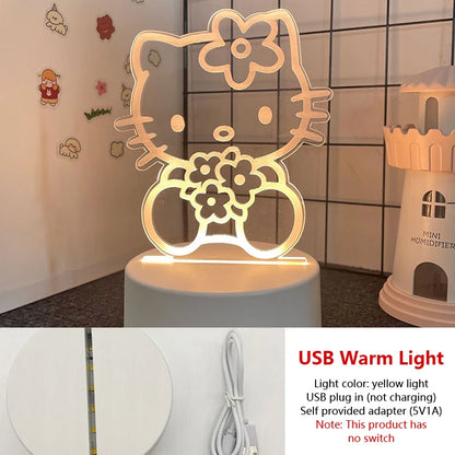 Hello Kitty KEROKERO KEROPPI My melody Creative Cartoon Bedside Night Light Atmosphere Light Kawaii Girl Heart Birthday Gift