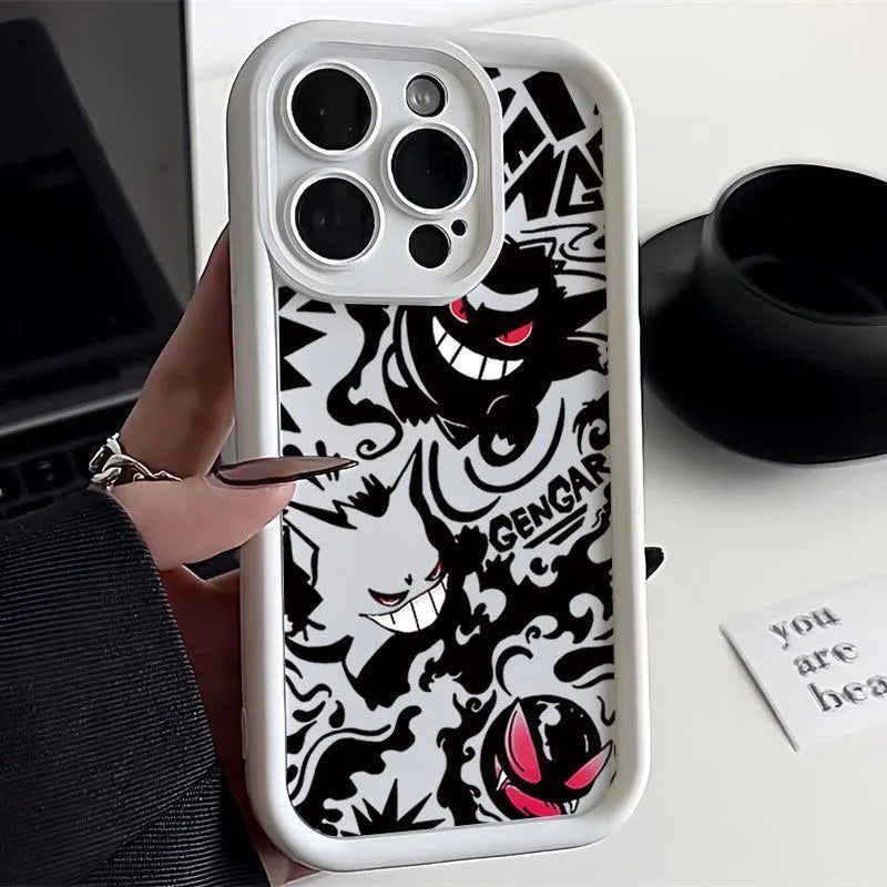 Pokemon Gengar Phone Case for iPhone 15 14 13 12 Mini 11 Pro Max XS X XR 8 7 6S 6 Plus SE 2020 Liquid Silicone Shockproof Cover