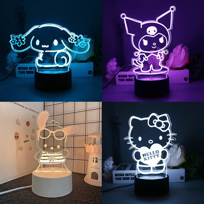 Hello Kitty KEROKERO KEROPPI My melody Creative Cartoon Bedside Night Light Atmosphere Light Kawaii Girl Heart Birthday Gift