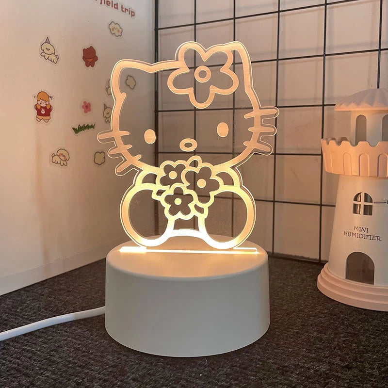 Hello Kitty KEROKERO KEROPPI My melody Creative Cartoon Bedside Night Light Atmosphere Light Kawaii Girl Heart Birthday Gift