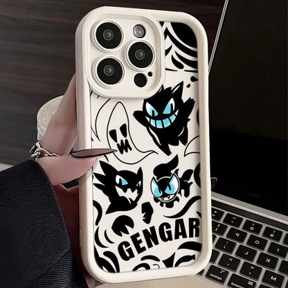 Pokemon Gengar Phone Case for iPhone 15 14 13 12 Mini 11 Pro Max XS X XR 8 7 6S 6 Plus SE 2020 Liquid Silicone Shockproof Cover