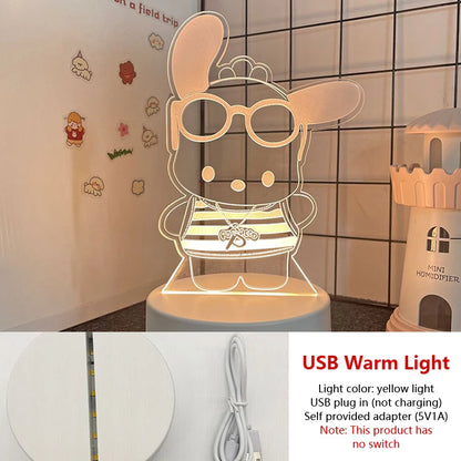 Hello Kitty KEROKERO KEROPPI My melody Creative Cartoon Bedside Night Light Atmosphere Light Kawaii Girl Heart Birthday Gift