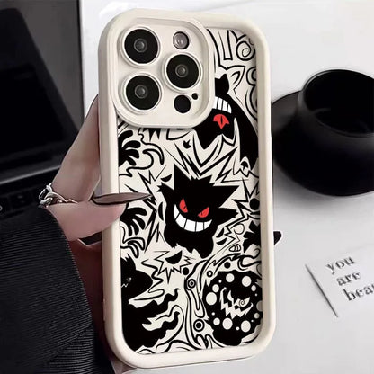 Pokemon Gengar Phone Case for iPhone 15 14 13 12 Mini 11 Pro Max XS X XR 8 7 6S 6 Plus SE 2020 Liquid Silicone Shockproof Cover