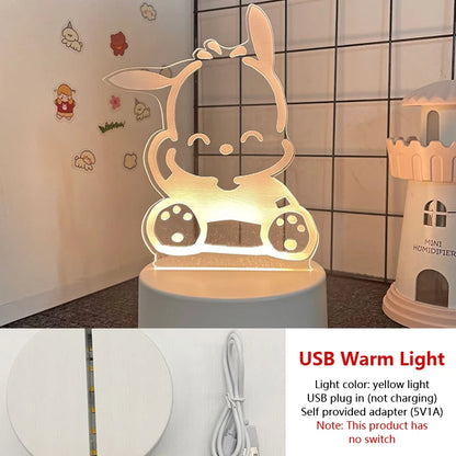 Hello Kitty KEROKERO KEROPPI My melody Creative Cartoon Bedside Night Light Atmosphere Light Kawaii Girl Heart Birthday Gift