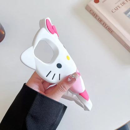 For iPhone 16 15 14 Plus 13 Pro Max 12 Mini 11 X XS Max XR 7 8 SE Color Bowknot Hello Kitty Cartoon Silicon Back Soft Phone Case